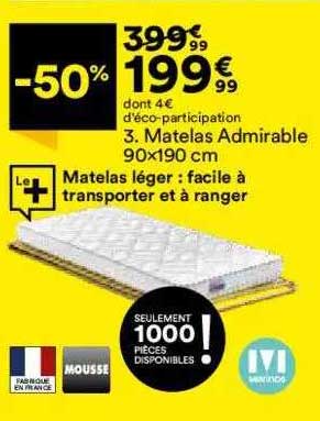 matelas admirable 90 x 190 cm
