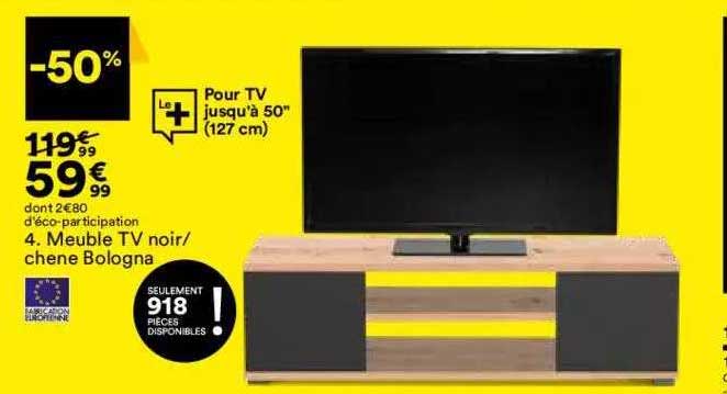meuble tv noir-chêne bologna