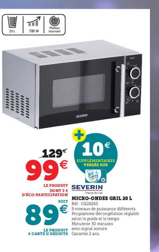 micro-ondes gril 20 l severin