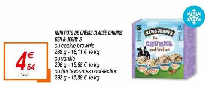 mini pots de crème glacée chunks ben & jerry's