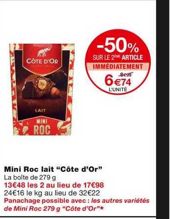 Mini Roc Lait "côte D'or"