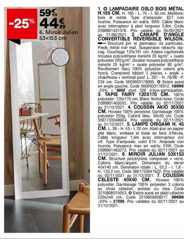 miroir julian 53 x 153 cm