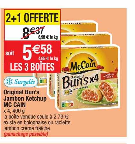 original bun's jambon ketchup mc cain