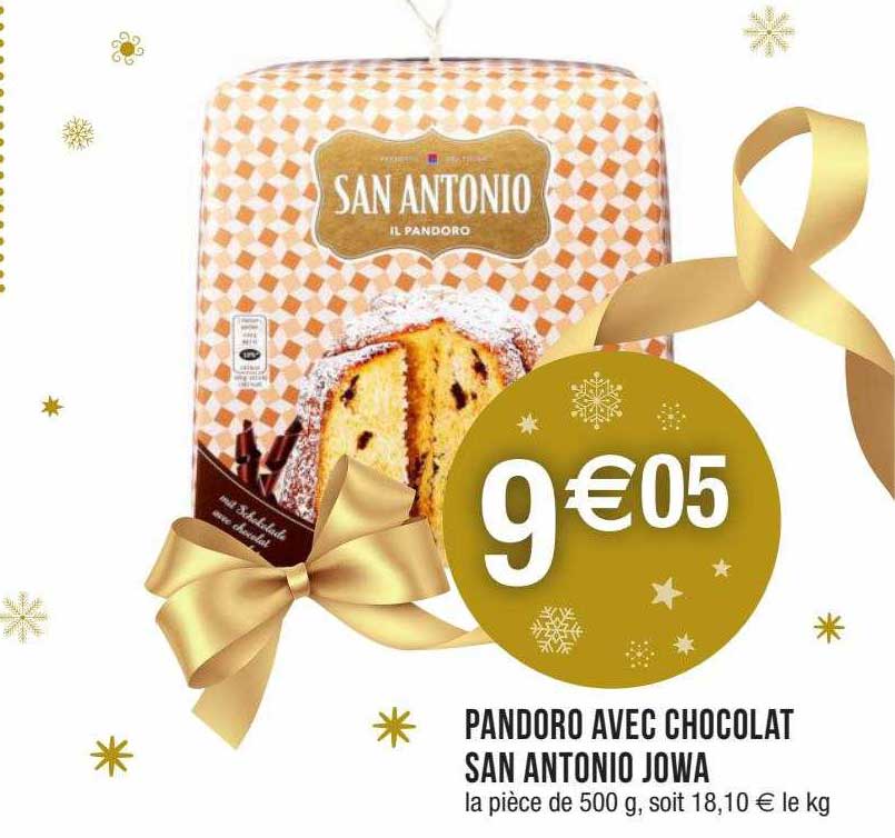pandoro avec chocolat san antonio jowa
