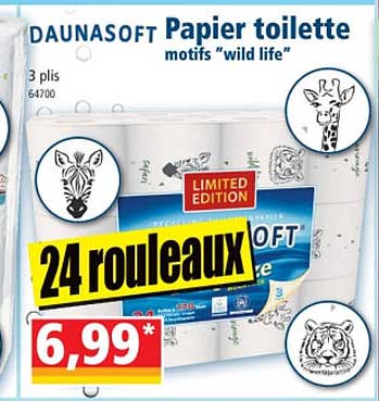 Papier Toilette Motifs "wild Life" Daunasoft