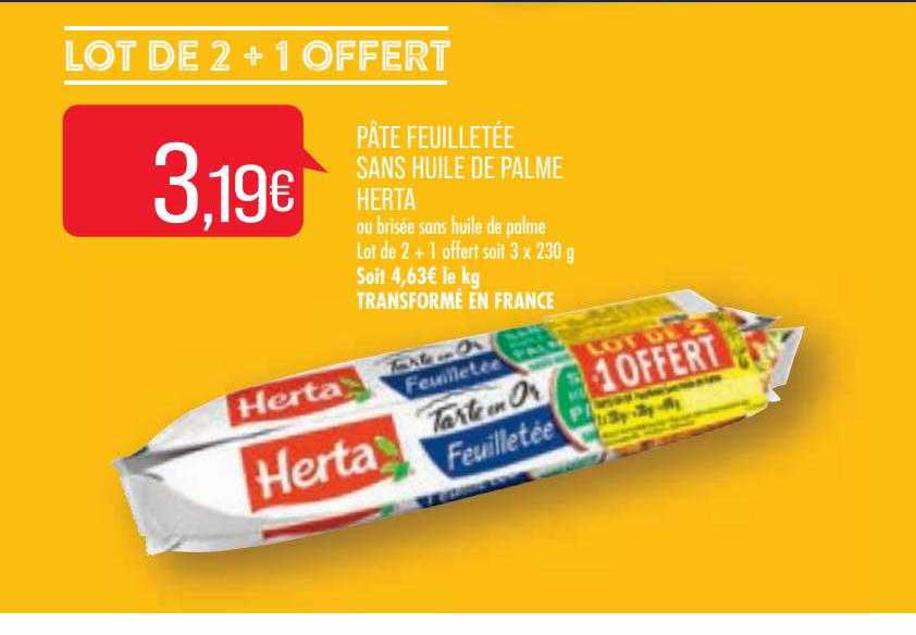 Pâte Feuilletée Sans Huile De Palme Herta