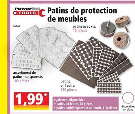 patins de protection de meubles powertec tools