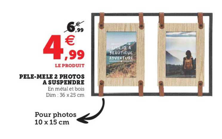pêle-mêle 2 photos à suspendre