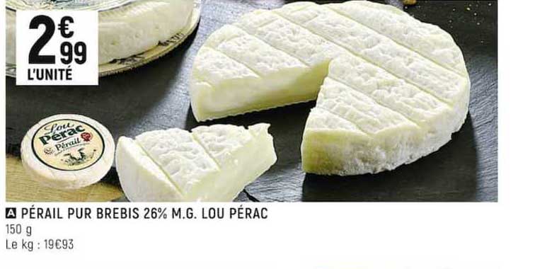 pérail pur brebis 26% m.g. lou pérac