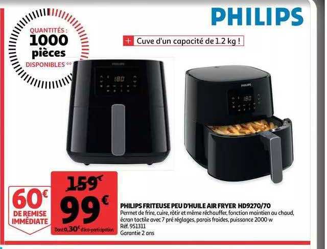 philips friteuse peu d'huile air fryer hd9270-70