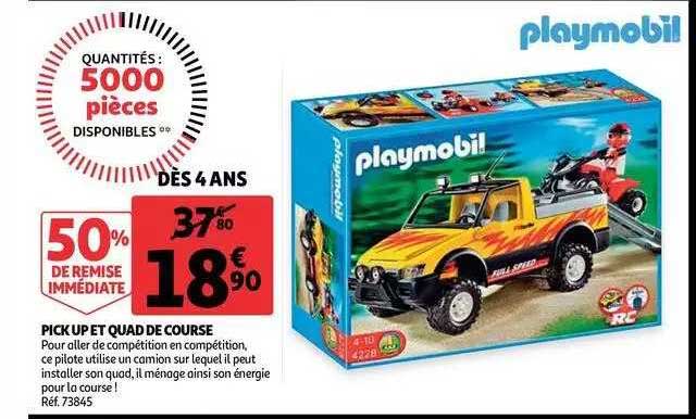 pick up et quad de course playmobil
