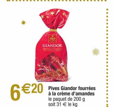 pives giandor fourrées à la crème d'amandes