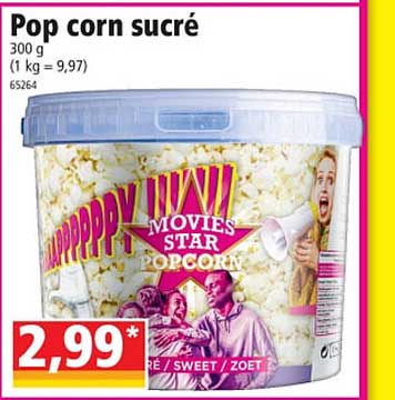 pop corn sucré