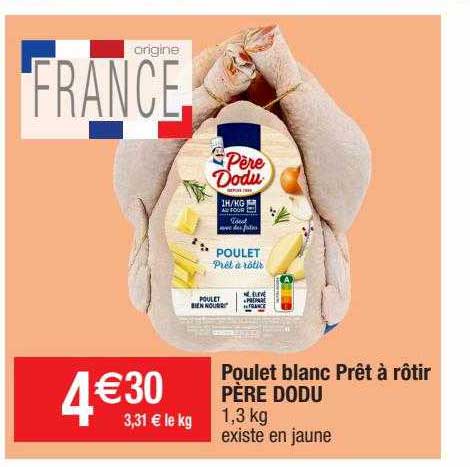 poulet blanc prêt à rôtir père dodu
