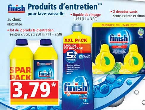 produits d'entretien finish