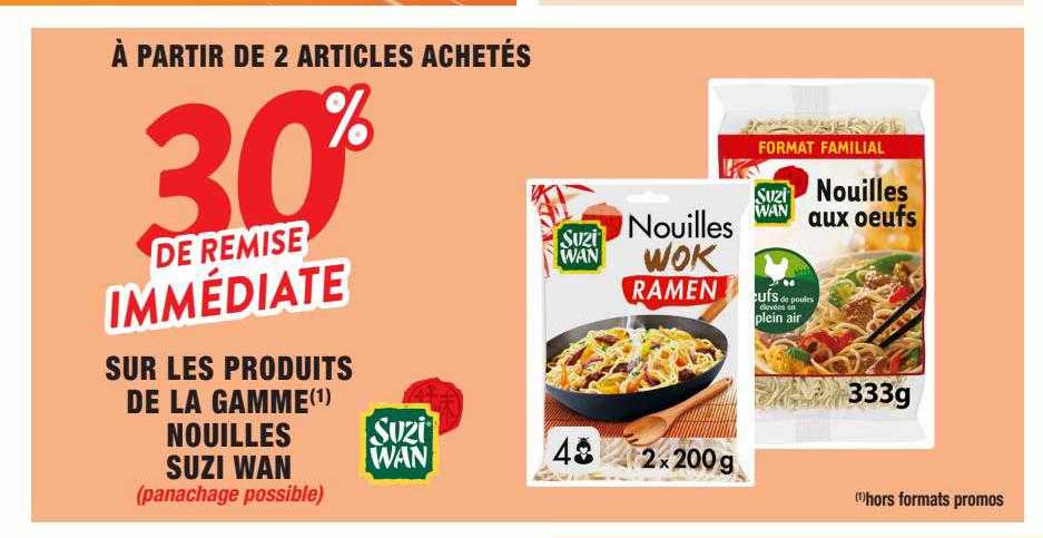 produits de la gamme nouilles suzi wan