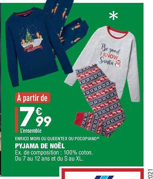 pyjama de noël enrico mori ou queentex ou pocopiano