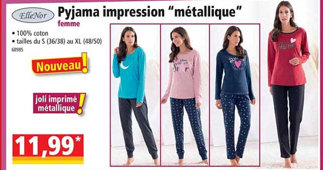 Pyjama Impression "métallique" Femme ElleNor