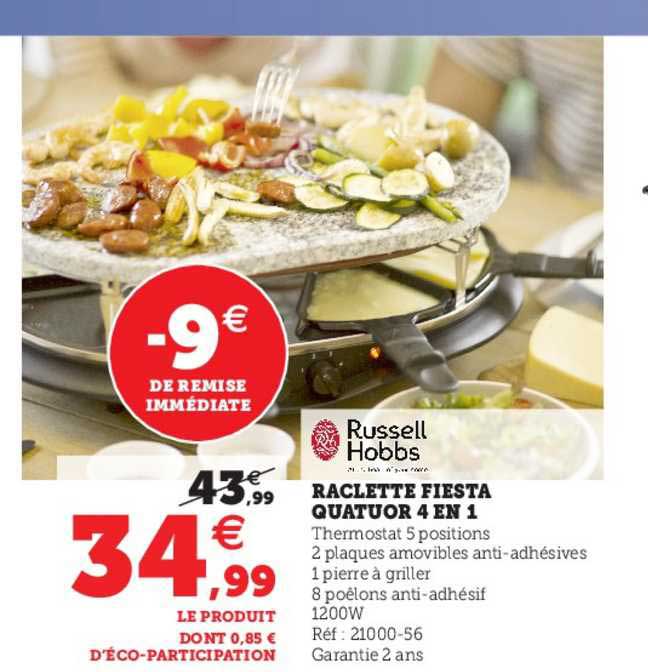 raclette fiesta quatuor 4 en 1 russell hobbs