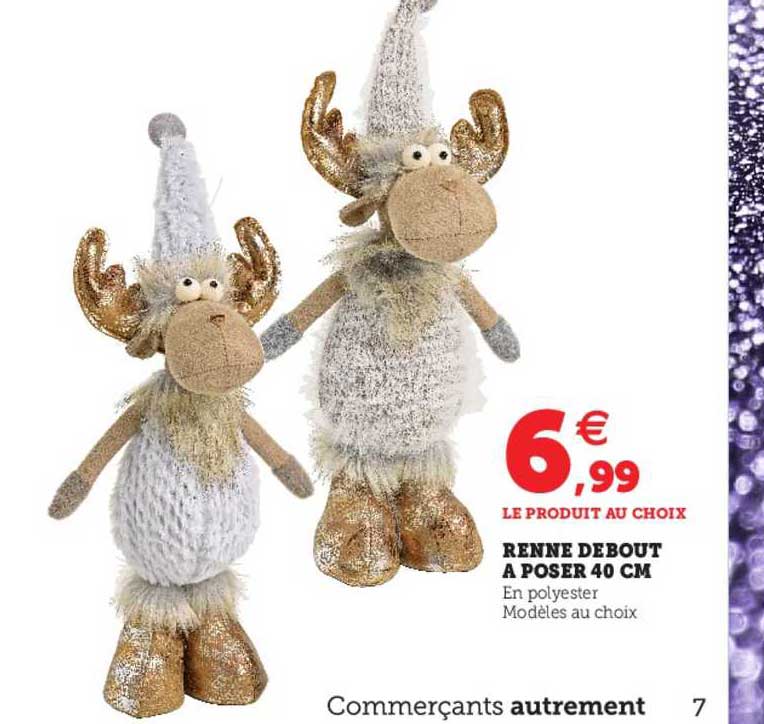 renne debout à poser 40 cm