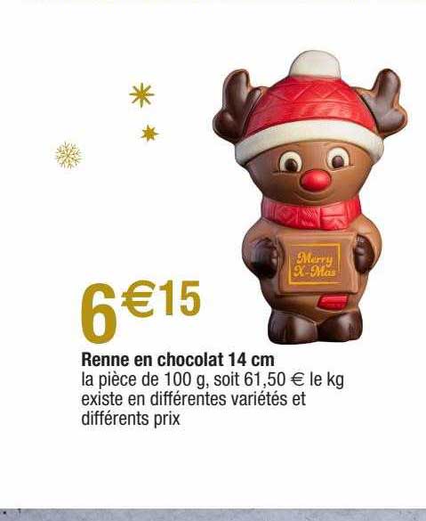 renne en chocolat 14 cm