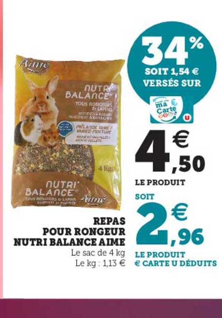 Repas Pour Rongeur Nutri Balance Aimé