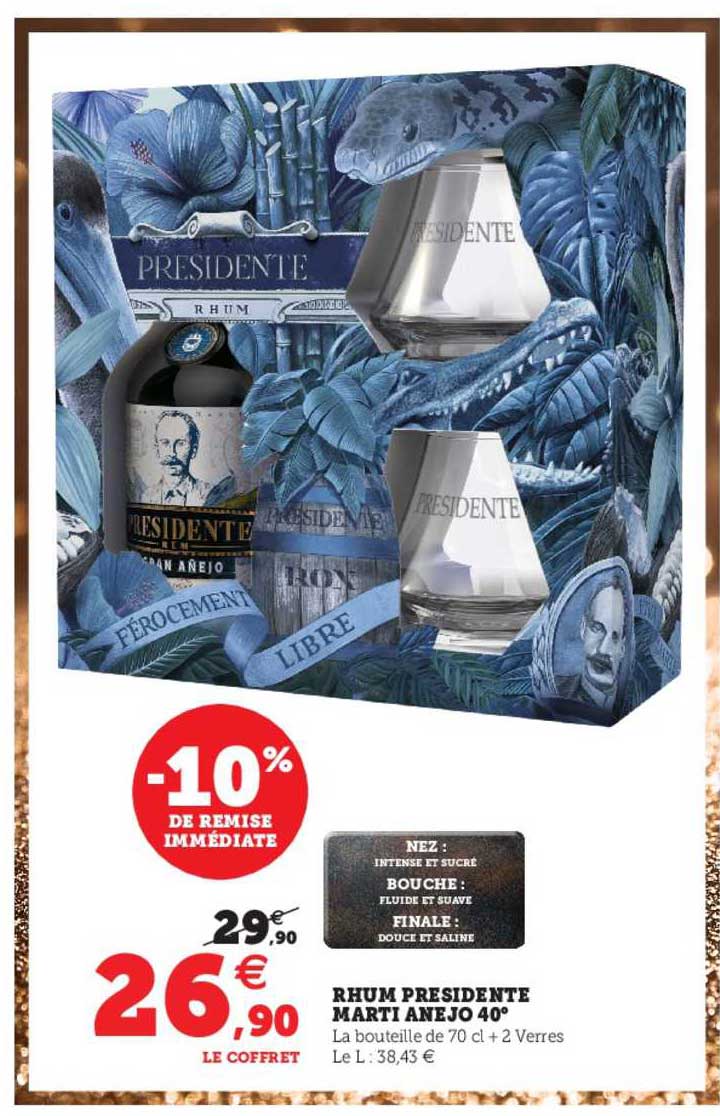 rhum présidente marti anejo 40°