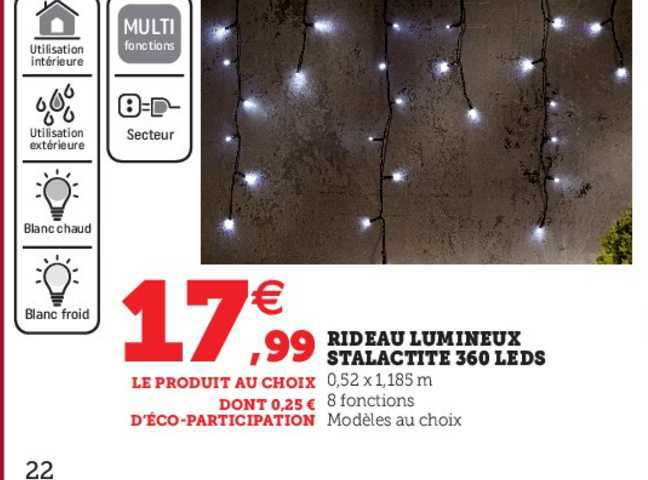 rideau lumineux stalactite 360 leds