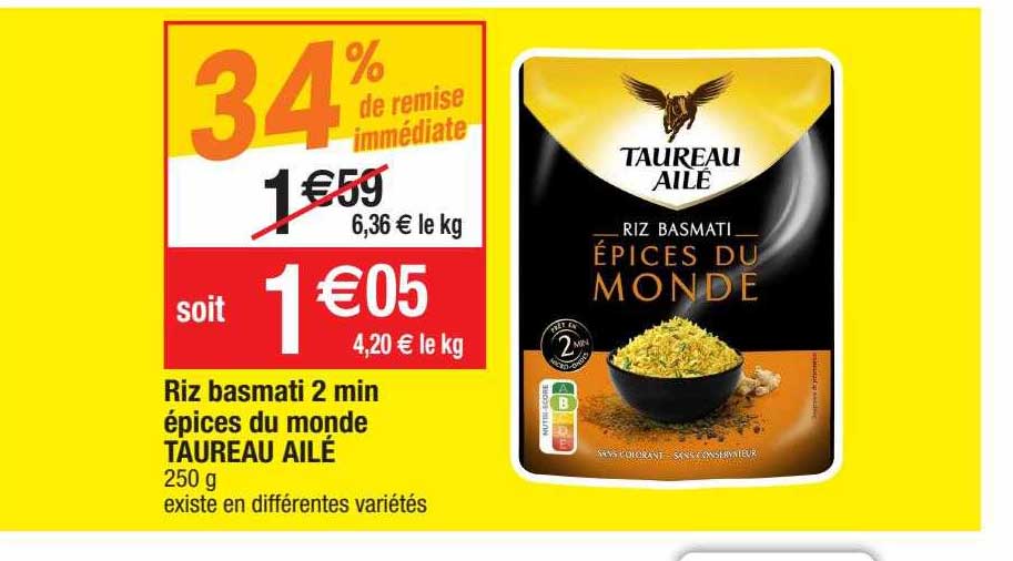 riz basmati 2 min épices du monde taureau ailé