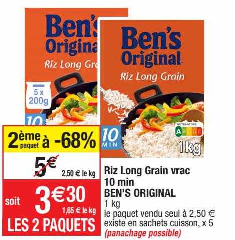 riz long grain vrac 10 min ben's original