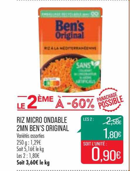 riz micro ondable 2mn ben's original