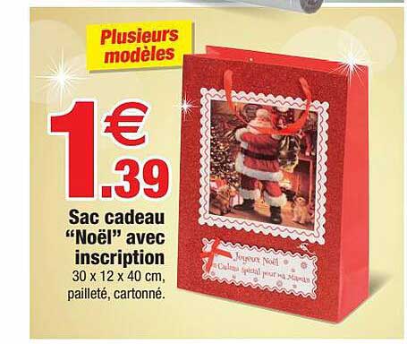 sac cadeau "noël" avec inscription