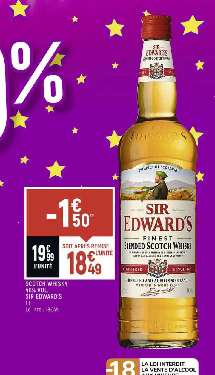 scotch whisky 40% vol. sir edward's