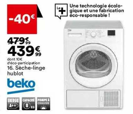 sèche-linge hublot beko