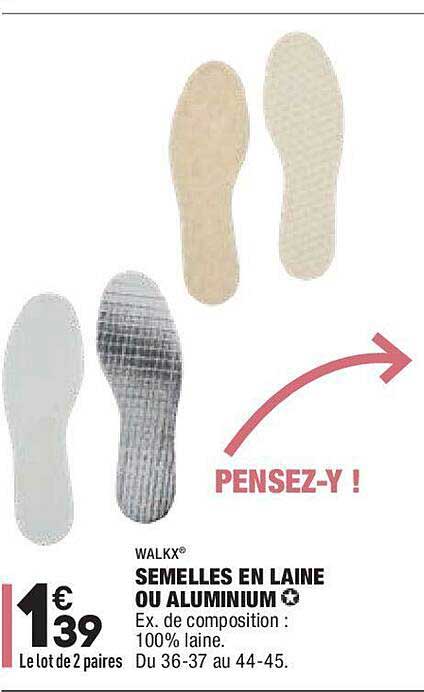 Semelles En Laine Ou Aluminium Walkx