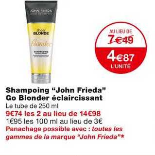 Shampoing "john Frieda" Go Blonder éclaircissant