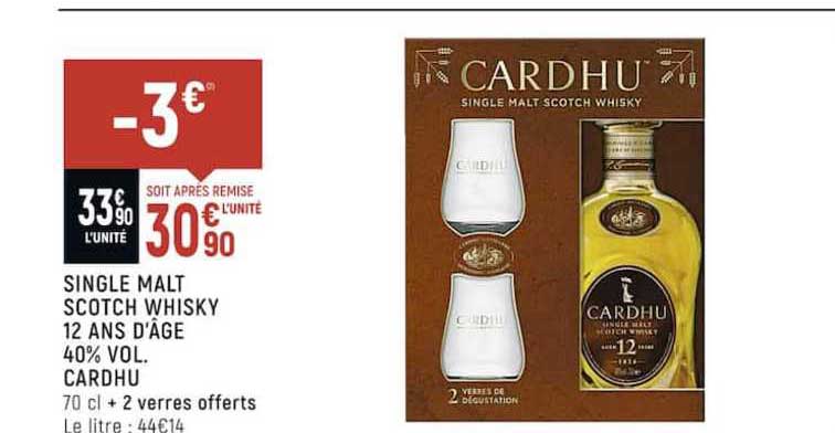 single malt 12 ans d'âge 40% vol. cardhu