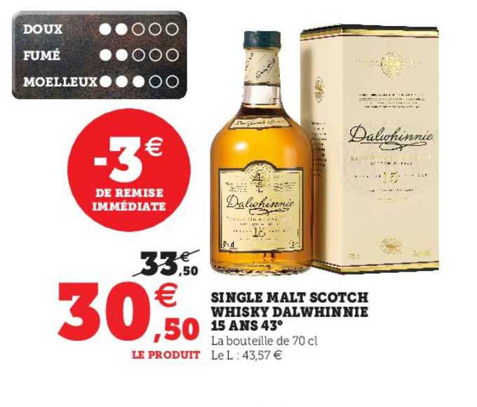 single malt scotch whisky dalwhinnie 15 ans 43°