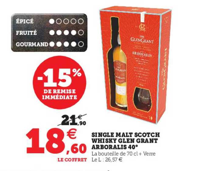 single malt scotch whisky glen grant arboralis 40°