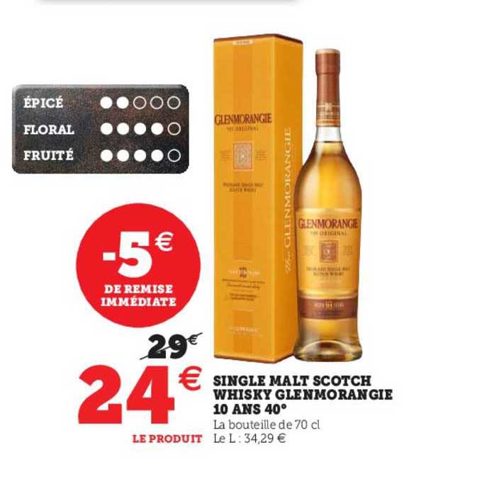 Single Malt Scotch Whisky Glenmorangie 10 Ans 40°