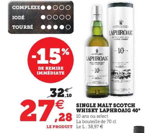 single malt scotch whisky laphroaig 40°