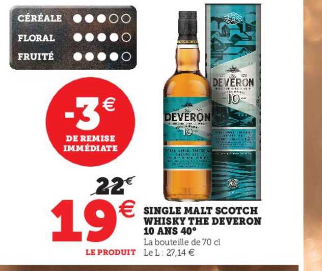 single malt scotch whisky the deveron 10 ans 40°