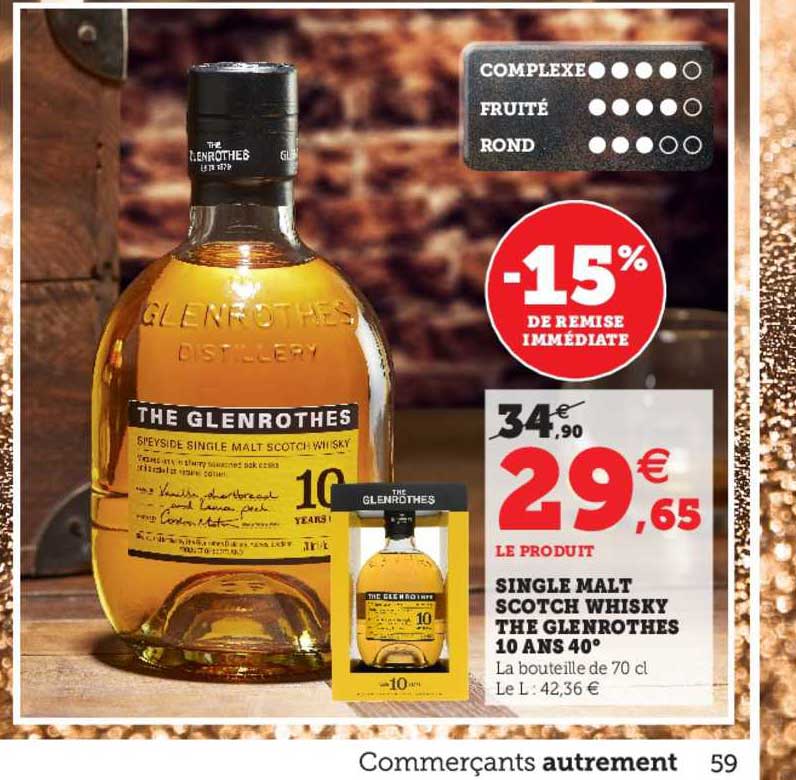 single malt scotch whisky the glenrothes 10 ans 40°