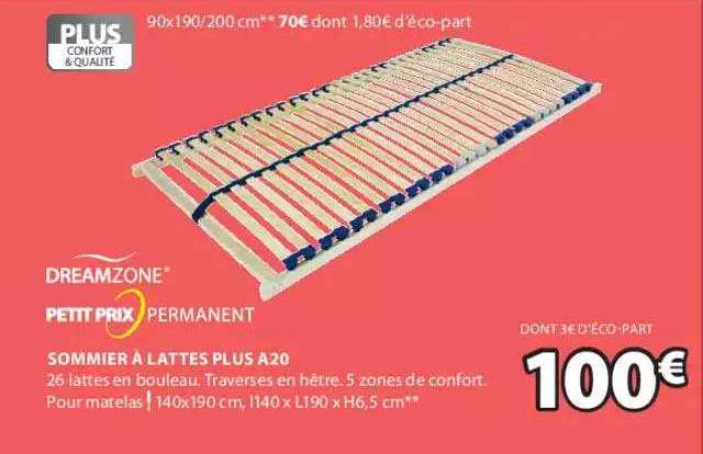 sommier à lattes plus a20 dreamzone
