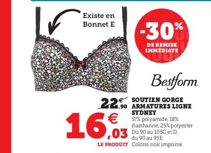 soutien gorge armatures ligne sydney bestform