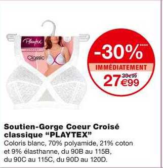 soutien-gorge cœur croisé classique "playtex"