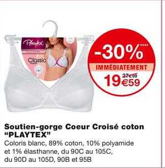 Soutien-gorge Cœur Croisé Coton "playtex"