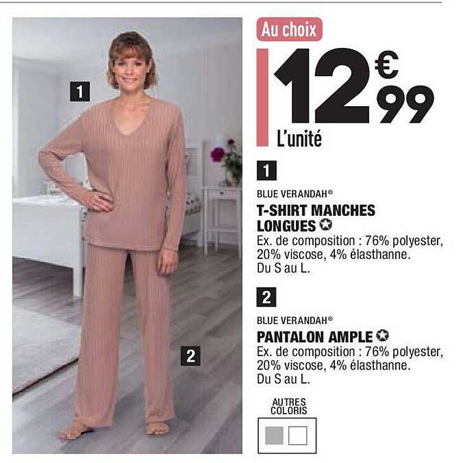 t-shirt manches longues, pantalon ample blue varandah