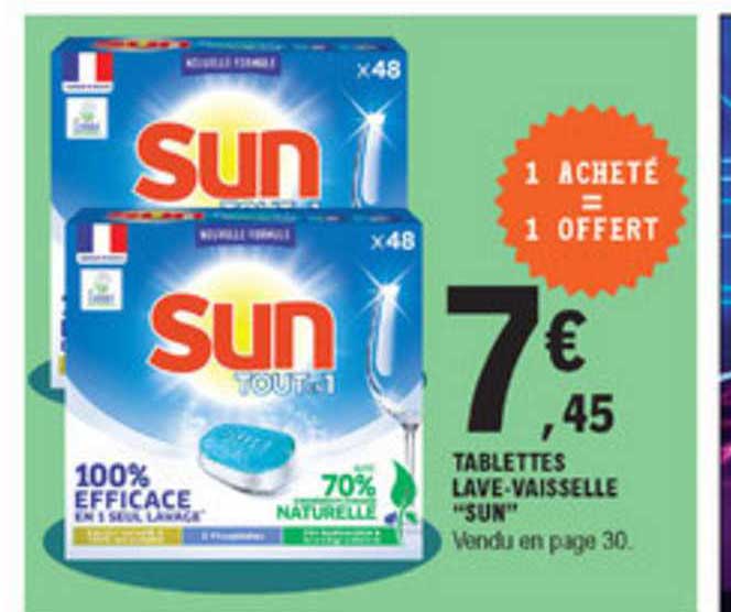 tablettes lave-vaisselle "sun"