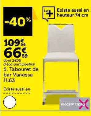 tabouret de bar vanessa h. 63 modern living